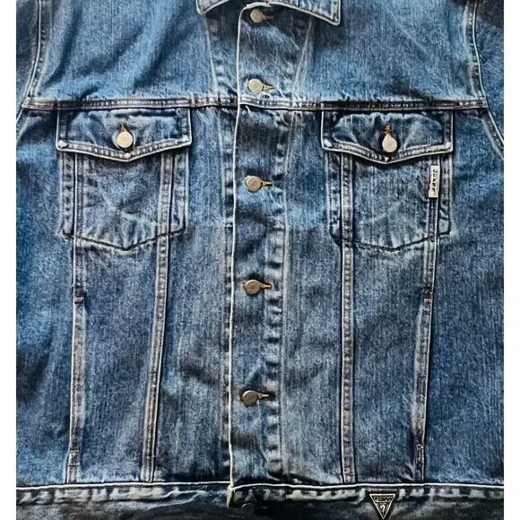Vintage Guess Denim‎ Jean Trucker Jacket Men's USA Made SZ L Style 10807